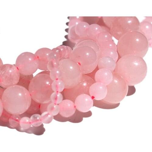 Natural Pink Quartz Loose Spacer Beads for Jewelry Making Bracelets