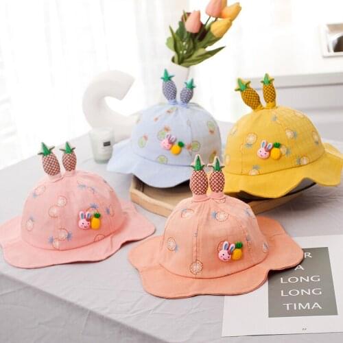 2021 New Spring and Summer Cartoon Fisherman Hat Childrens Hat Cute Baby Pot Hat Korean Style Tide Sun Hat
