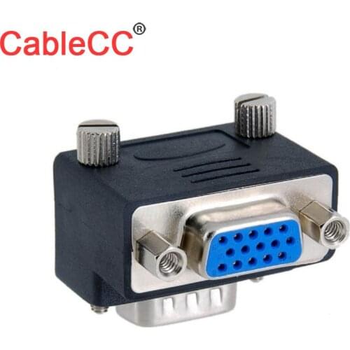 Zihan 90 Degree Down Right Angled VGA SVGA Male To VGA 15Pin Female Monitor Adapter for PC Laptop TV