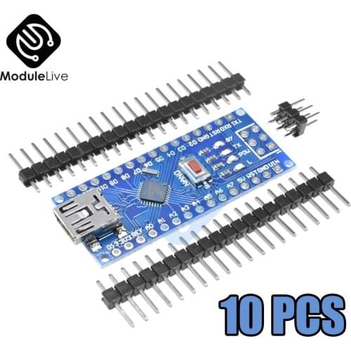 10Pcs/Lot Mini USB CH340 Nano 3.0 Atmega328P atmega328 Controller Board For Arduino CH340 MEGA328 Nano V3.0 5V 16M Driver Module