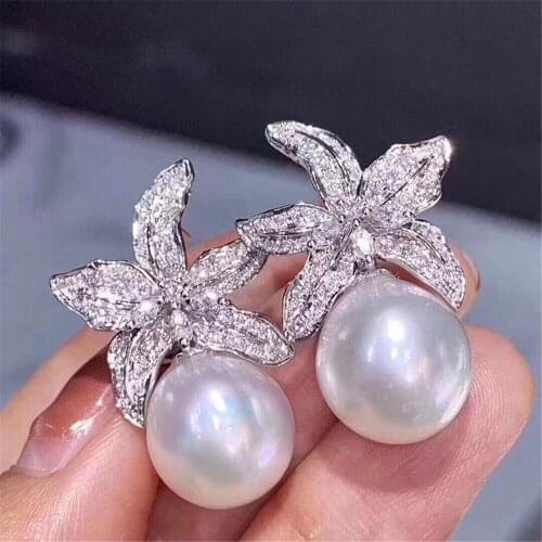 925 Silver Pearl Beads Stud Earrings Setting Base Diy Jewelry Making Findings&Components