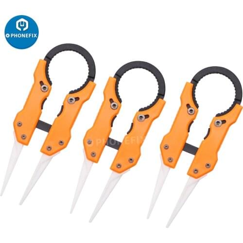 Precision Stainless Steel Ceramic Tweezers for Electronics Soldering Non Conductive Heat Resistant Ceramic Pointed Tip DIY Tools