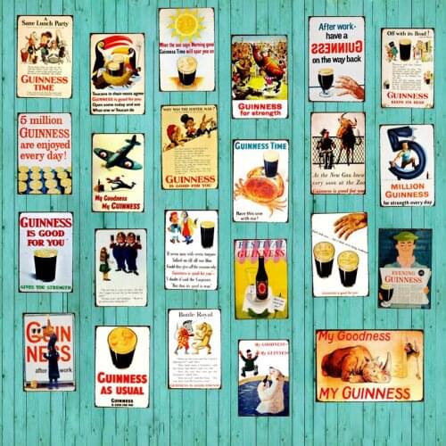 Guinness Tin Sign Metal Painting Vintage Art Wall Pub House Cafe Garage Home Retro Decor Cuadros SA-2016
