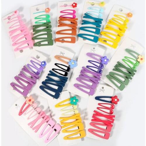 7PCS/Set Women Girls Candy Colors Cute Flower Geometric Hair Clips Sweet Hairpins Headband Barrettes Fashion Hair Accessories