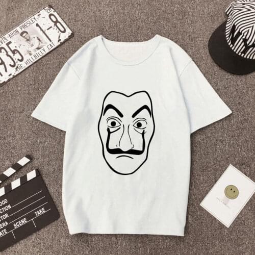 Womens T-shirt Summer Money Heist Paper House Print T-shirt La Casa De Papel T-shirt Casual Mask Ladies Top T-shirt Female