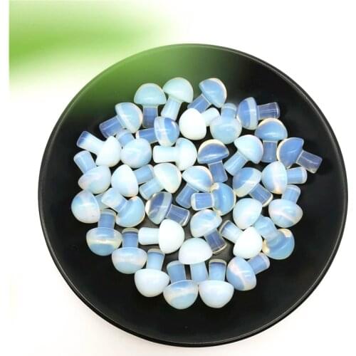 1/2Pcs Lovely Opal Mushroom Shaped Polished Stone Decor Healing Gift Decorative Stones and Minerals