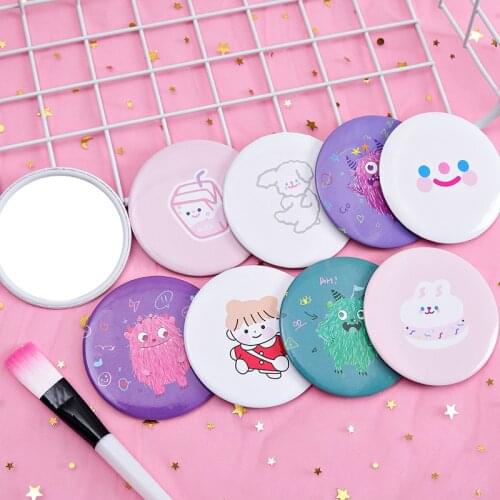 1pc Makeup Mirror Portable Hand Mini Make Up Mirror Travel Round Pocket Cosmetic Mirror Portable Beauty Makeup Tools Accessories