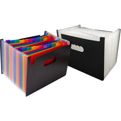 13/24 Pockets Multicolored Expanding Files Folder Portable A4 Expandable Accordion File Organizer with High Capacity Plas