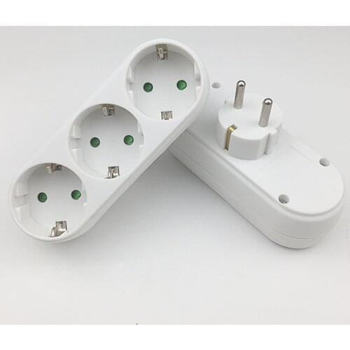 2/3 Socket Multiple EU Plug Power Strip Socket Distribution Adapter 16A250V German Standard Conversion Socket Power Adapter Plug