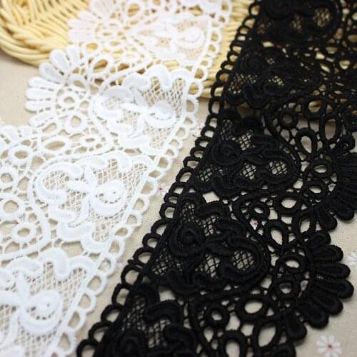 2 Yrds High Quality Wide Water Soluble Lace Hollow Floral Embroidered Milk Silk Lace for Wedding Dress Apparel Decor Supply
