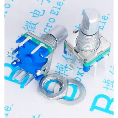20pcs Half axle Rotary Encoder Code Switch EC11 15mm Audio Digital Potentiometer with Switch