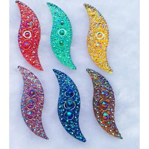 8pcs Big S Shape 14*47mm sew on crystals and stones rhinestones flatback handsewing Resin Rhinestones gem stones