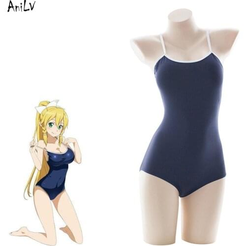 AniLV Japanese Anime Sword Art Online Kirigaya Suguha ALfheim Swimsuit Costume Beach Student Bodysuit Swimwear Uniform Cosplay