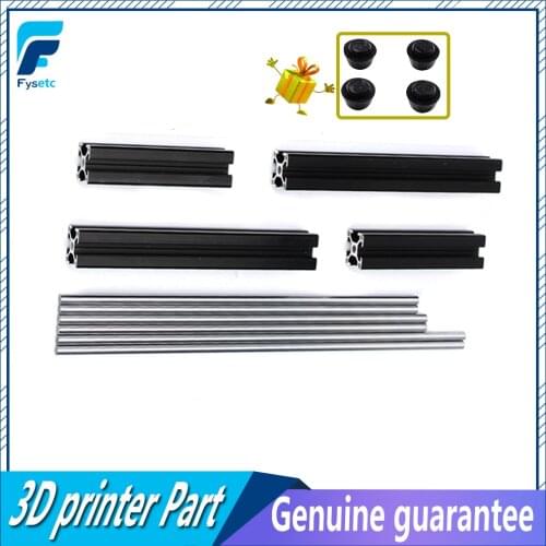 1Set Black Aluminum Profile Prusa I3 MK3 Aluminum Extrusion Profile 3030+Smooth Rods Kit 6pcs For Prusa i3 MK3 3D Printer