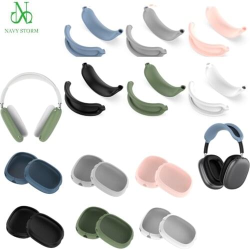 For AirPods Max Headphones Earpads Cushions and Top Headband Protectors Cover Case Soft Silicone Ear Pads Cup