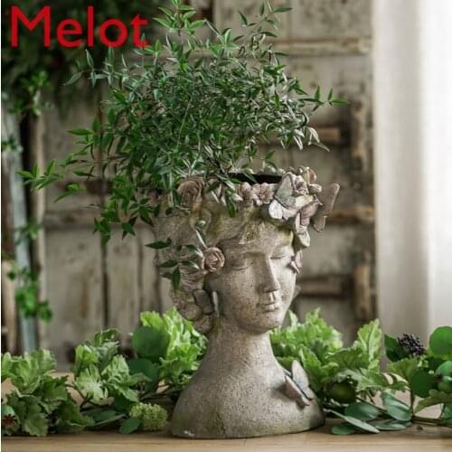 European Creative Retro Goddess Flowerpot Modern and Unique Outdoor Garden Balance Decoration Family Decorative Flower Pot