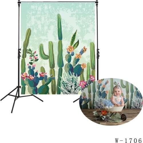 Photo Backdrop Watercolor Cactus Cacti DESERT Succulent Banner Party Pastel Mint Green Photography Background Photo Booth Studio
