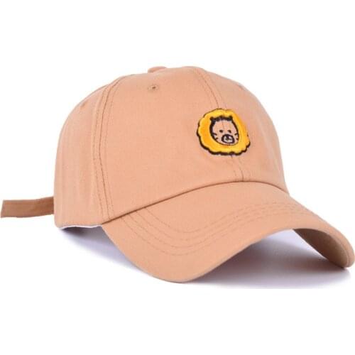 Cartoon Lion Embroidery Cotton Casquette Baseball Cap Adjustable Snapback Hats for Men and Women 218