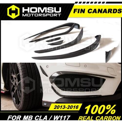 Carbon fiber Fin Canards for CLA180 CLA200 CLA220 CLA260 Front bumper Fin Canards for Merce-des Ben-z CLA Class W117 2013-2016