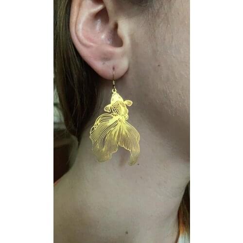 Koi Fish Drop Earrings Cute Alt Vintage Style Chinese Style Earrings, Cute Koi Fish Drop Earrings