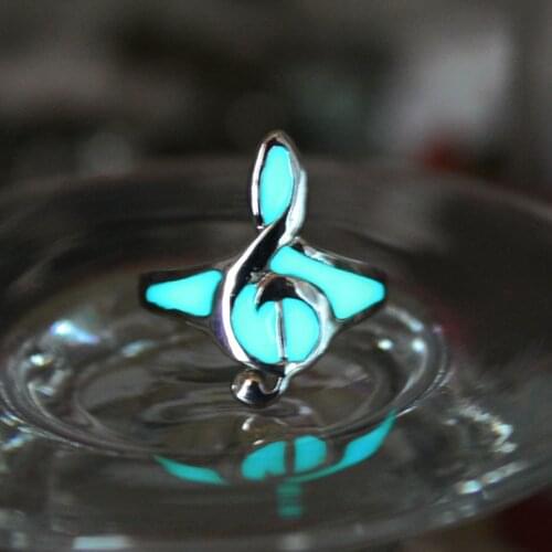 Notes Rings Glow In The Dark The high notes Ring Fashion Music lovers note Rings Original Luminous ring Glowing gift for girls