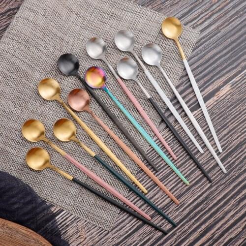 1 Pc Stainless Steel Ice Spoon Long Handle Spoon Household Tableware Dessert Ice Cream Spoon Kitchen Accessories Dropshipping