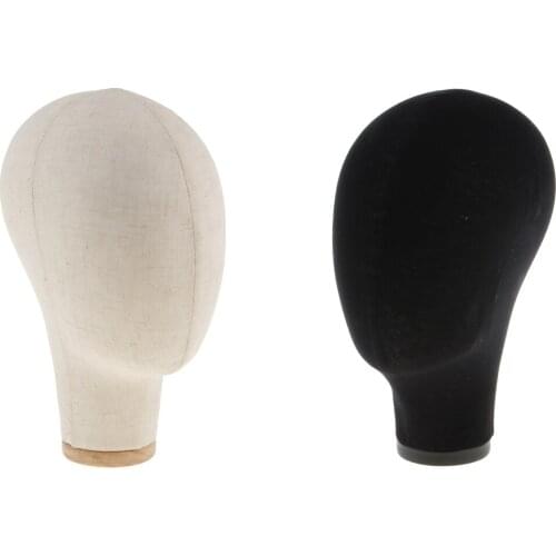 Mannequin Canvas Block Head Wig Making Toupee Display Style Dry Dye Model with Mount Hole for Home Shop Barbershop Use