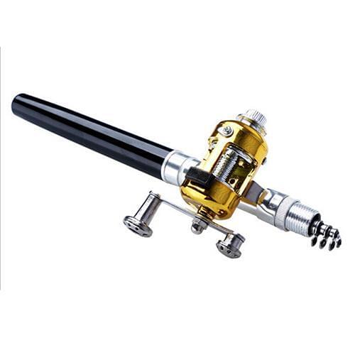 Mini Pocket Portable Aluminum Alloy Telescopic Pen Fishing Rod Pole