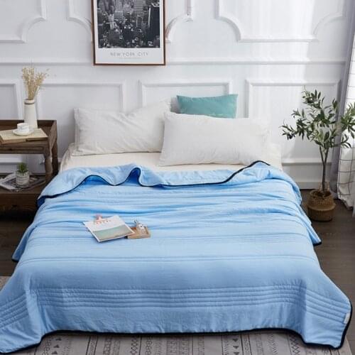 New Soft Sanding Summer Quilt Solid Color Air conditioner Summer Cool Duvet King Queen Size Comforter king size