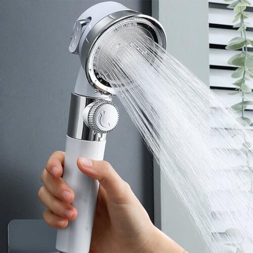 Pressurized Shower Head High Pressure Water Saving Perforated Free Bracket Hose Adjustable Bathroom Accessories Shower Set