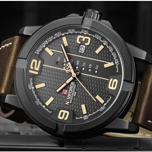 NAVIFORCE Watch Men Fashion Business Quartz Watches Leather Strap Waterproof Wristwatch Creative Male Clock Relogio Masculino