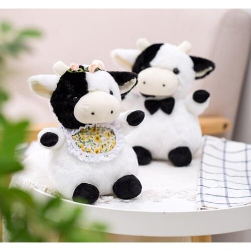 2020 New Cute Animal Cartoon Couple Cows Stuffed Plush Toy Kawaii Cattle Comfortable Soft Toy Children Birthday Present Gift
