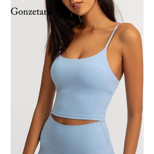 2021 New Yoga Vest Women With Breast Cushion Beauty Back Sexy Seamless Gathered Chest Sports Yoga Top Half Sling Yoga Suit