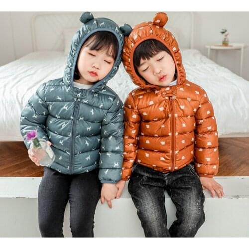 2020 Autumn Winter Parka For Girls Hooded Cartoon Baby Boy Coat 1-4 Years Kids Jacket Infant Snowsuit Children Outerwear
