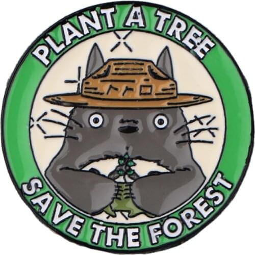 PF480 Dongmanli Cute Enamel Pins Badge Brooch Backpack Bag Collar Lapel Decoration Jewelry Gifts for Friends Protect Environment