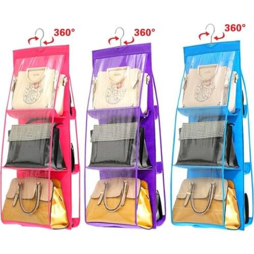 Non-woven Fabric Storage Hanging Bag Household Dustproof Wardrobe Hanging Type Organizing Bag Double-sided Bag Closet Organizer