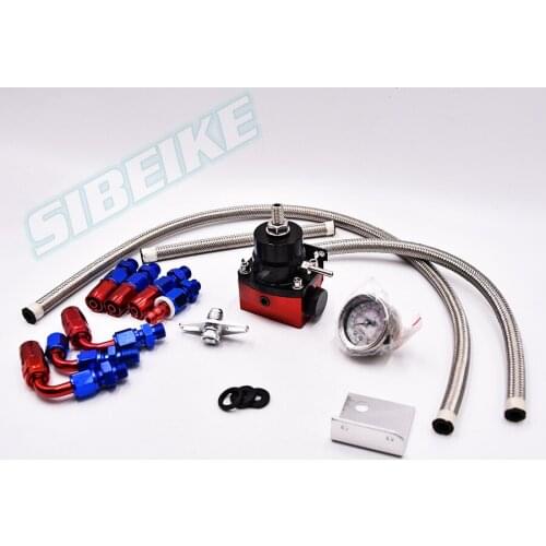 Universal Car Adjustable Aluminum Fuel Pressure Regulator With Gauge Kit