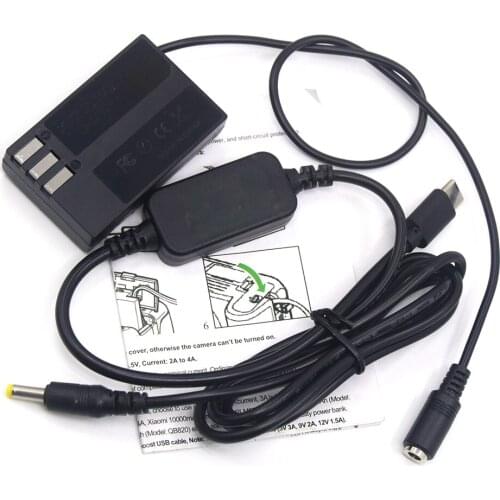 USB Type C USB-PD Converter to DC Cable + D-LI109 dummy battery D-DC128 DC Coupler for Pentax K-70 K-50 K-30 K-R K-2 K-S1 K-S2 c