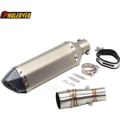 Motorcycle Exhaust System Mid Link Pipe Carbon FiberFace Muffler Escape DB Killerfor Z250 08-16 Ninja 250R 08-16 NINJA 300 13-16