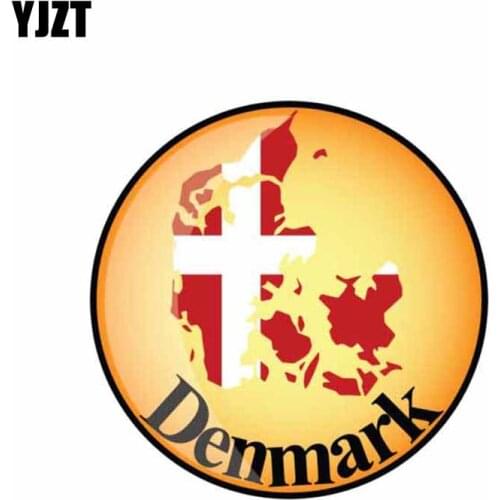 YJZT 11CM*11CM Personality Denmark Round Map Car Sticker Funny Windows Decal 6-0860
