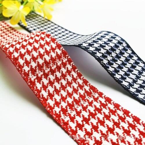 Houndstooth Jacquard Ribbon Checked Hair DIY Clothing Wholesale Buffalo Plaid Wave Fabric Wedding By The Roll Checkered Wrap