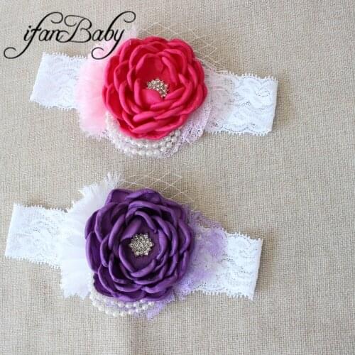 Girl flower Headband burn flower headband kids girl elastic headwear ifanBaby