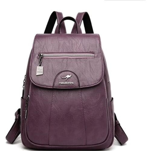Bagpack Women Leather Backpack Designer Shoulder Bags For Women 2021 Back Pack School Bags For Teenage Girls Mochila Feminina