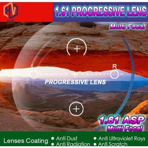 1.61 Standard Progressive Prescription Spectacle Customized Optical Lenses 2 pcs with UV Protection & Anti-Reflection Coating