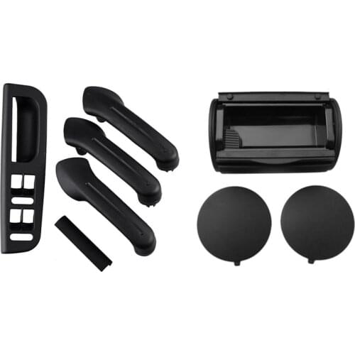 1 Set Inside Door Handle Door Armrest & 1Pcs Black Rear Ashtray Bin Ash Tray + Side Caps for Bora Jetta Golf 4 Mk4