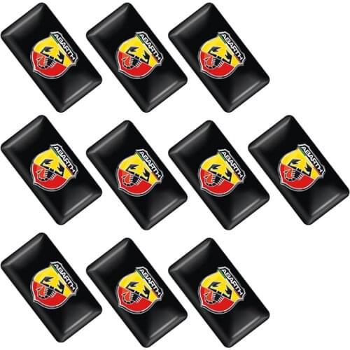 10Pcs 3D Epoxy Italy Sticker Scorpion Adhesive Abarth Badge Decal Emblem for Fiat Viaggio Abarth Punto 124 125 500 Car Styling