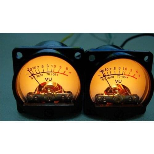 2pcs Panel VU Meter Warm Back Light Audio Level Amp