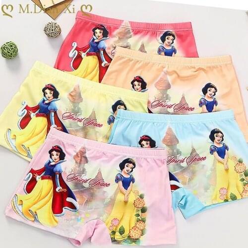 4Pcs/Lot Snow Strange Edge Childrens Underwear Cartoon Pattern Girl Underwear Little Girl Small and Large Childrens Underwear
