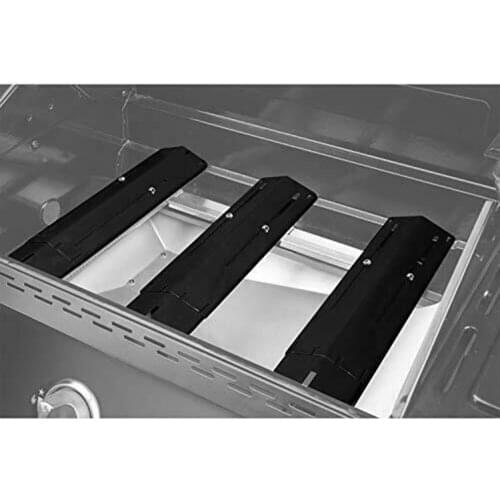 4pcs Barbecue Heat Plate, Heavy Duty Adjustable Porcelain Steel Heat Shield Gas Burners Flare Ups Protection