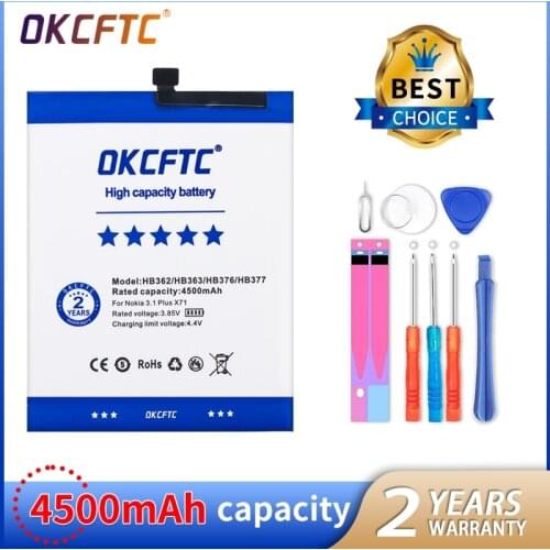 OKCFTC HE363 HE362 HE376 HE377 4500mAh Battery for Nokia X7 TA-1131 TA-1119 for Nokia 8.1 TA-1119 TA-1128 Batteries